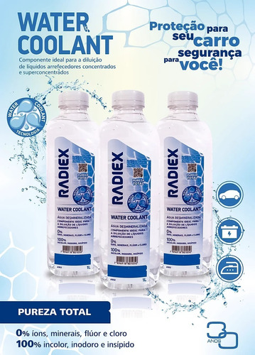 Kit 4 Litros Água Desmineralizada Radiex Bateria Radiadores